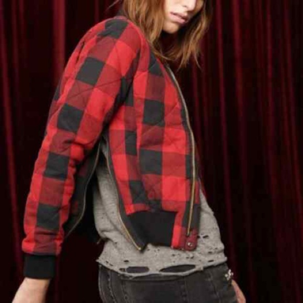 NSF Buffalo Check Plaid Bomber Jacket